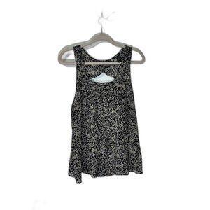 Torrid Cottagecore Black/Taupe Floral Print Modern Boho Sleeveless Blouse 0 (L)